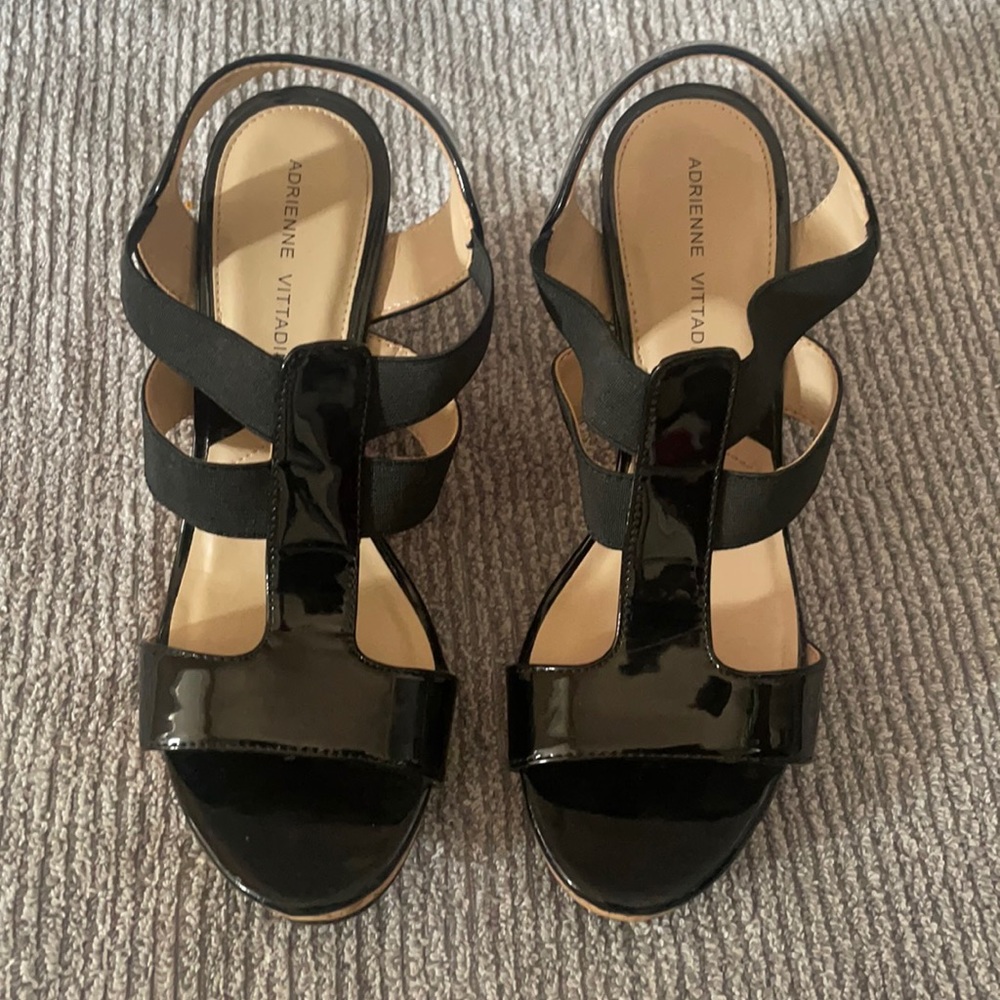 Adrienne vittadini cork wedge shoes women’s 7.5